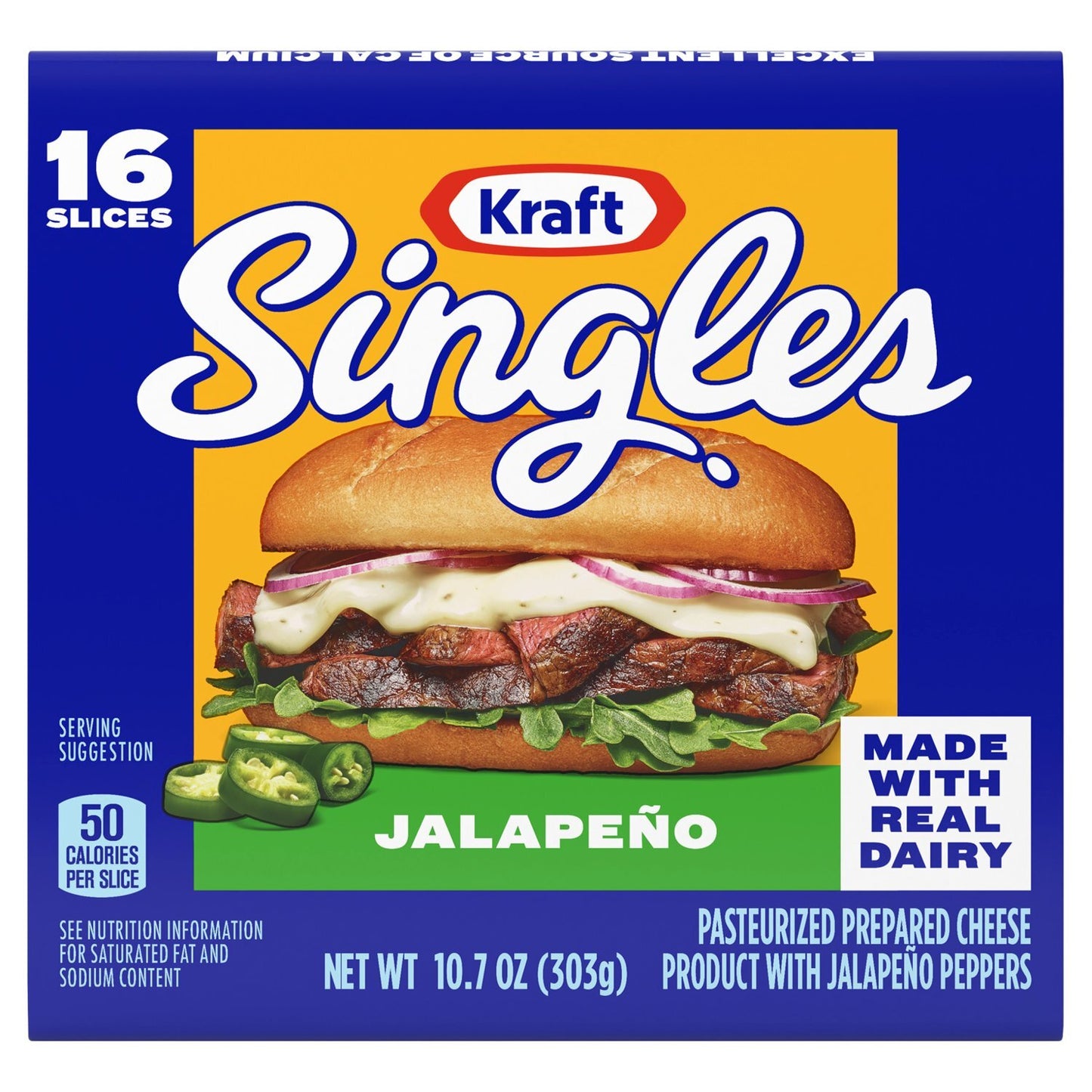 Kraft Singles Jalapeno (16CT) - Papaya Express