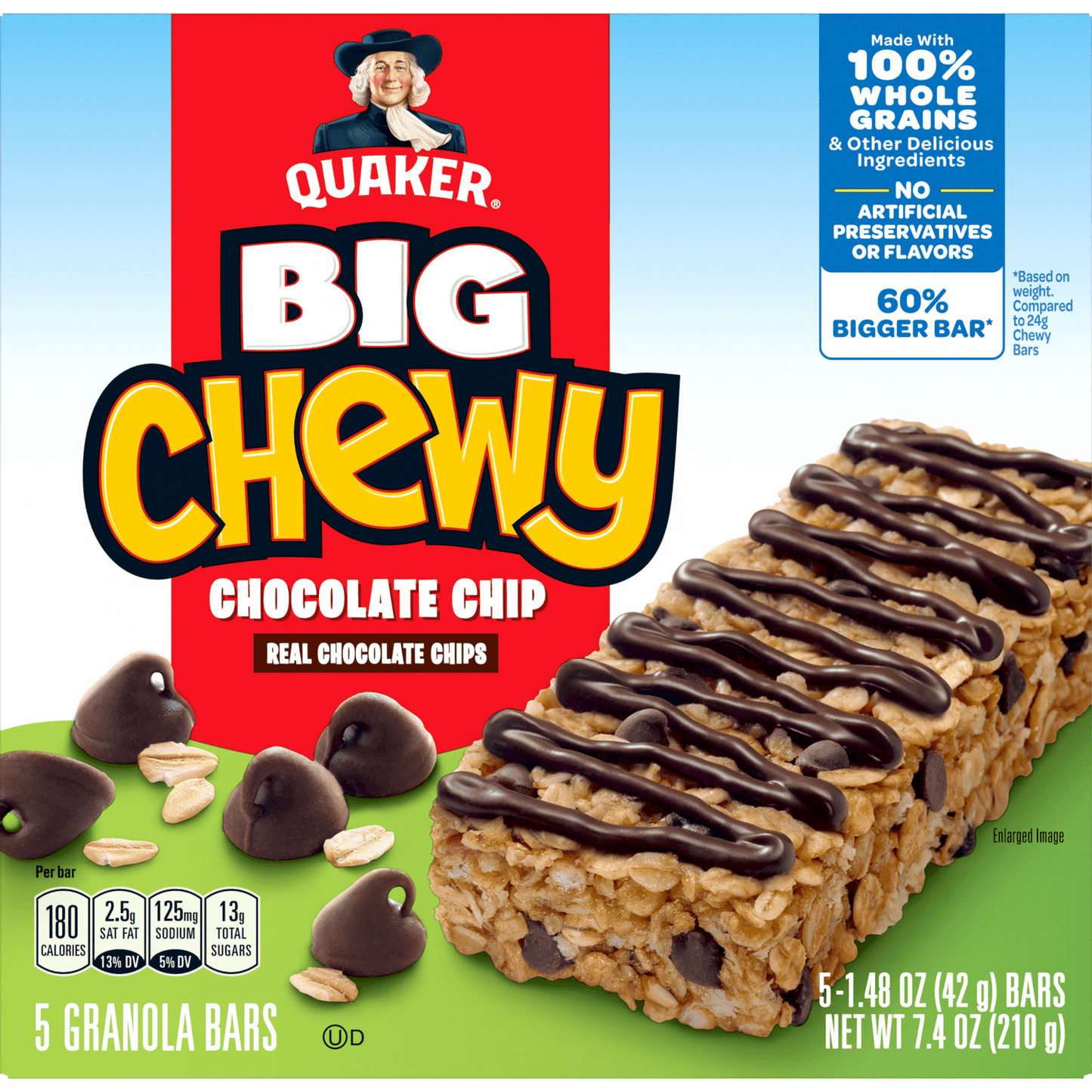 Quaker Chewy Granola Bars, Chocolate Chip (5 Bars) - Papaya Express