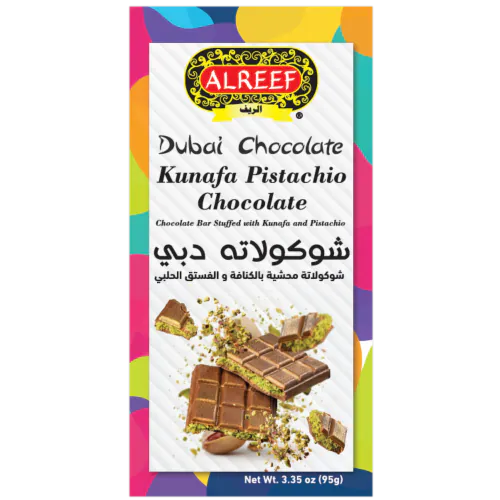 Alreef Kunafa Pistachio Dubai Chocolate Bar (3.35 oz)