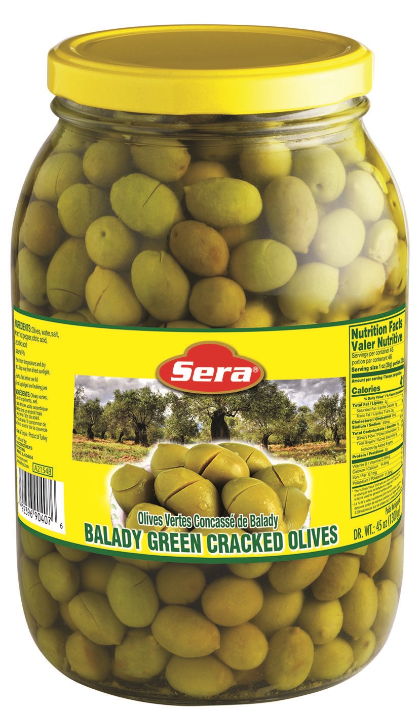 Sera Balady Green Cracked Olives (2000g) - Papaya Express