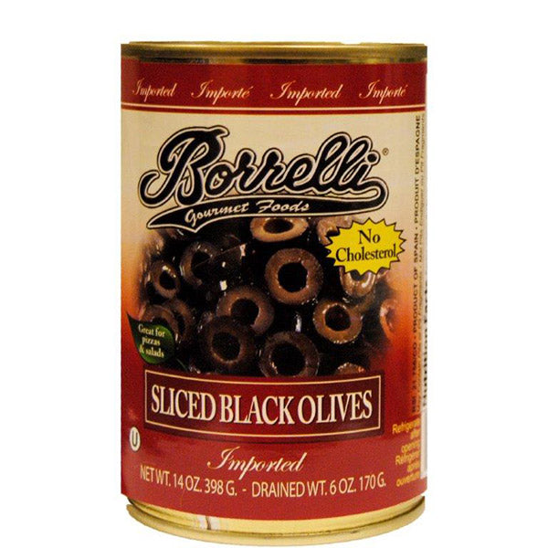 Borrelli Sliced Black Olives (6 oz) - Papaya Express