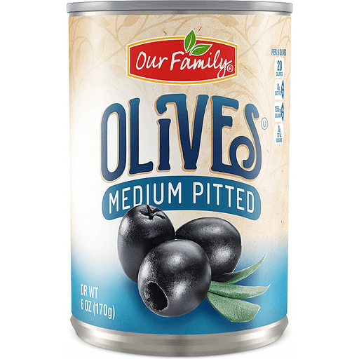 Our Family Olives Medium Pitted (6 oz) - Papaya Express