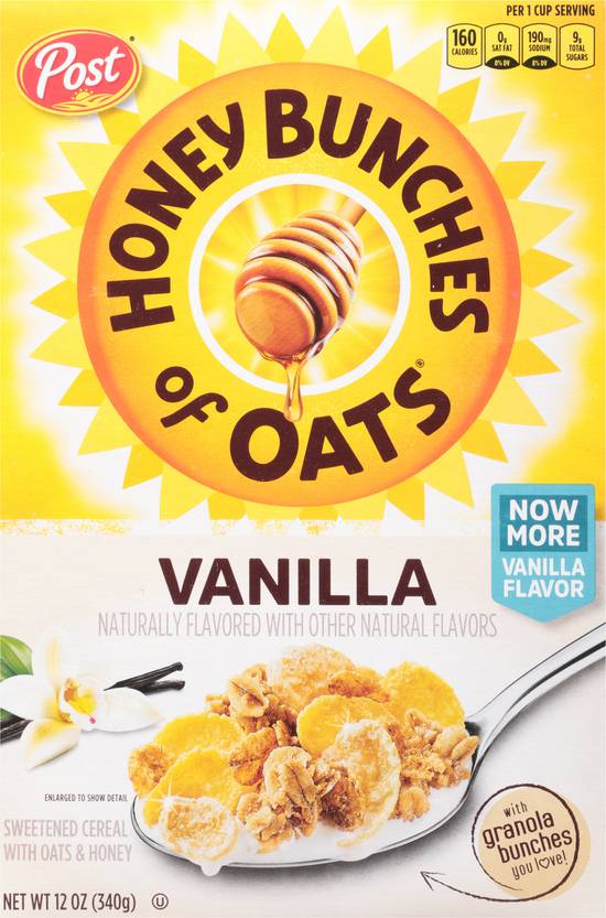 Honey Bunches of Oats Vanilla Bunches Cereal (12oz) - Papaya Express