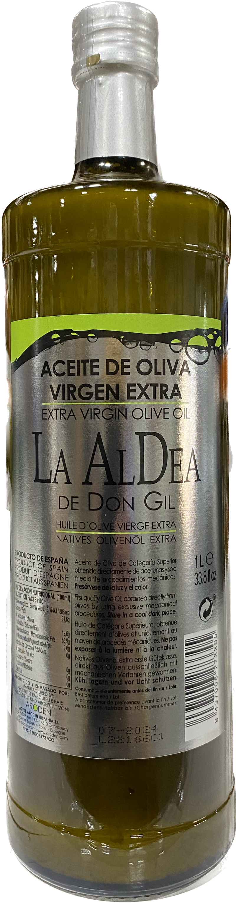 LA ALDENDE DON GIL EXTRA VIRGIN OLIVE OIL (1 LITER) - Papaya Express