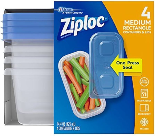Ziploc Food Storage Meal Prep Containers(4 count) - Papaya Express