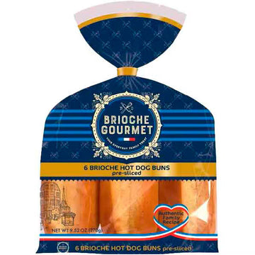 Brioche Gourmet Brioche Hot Dog Buns (6 Ct) - Papaya Express