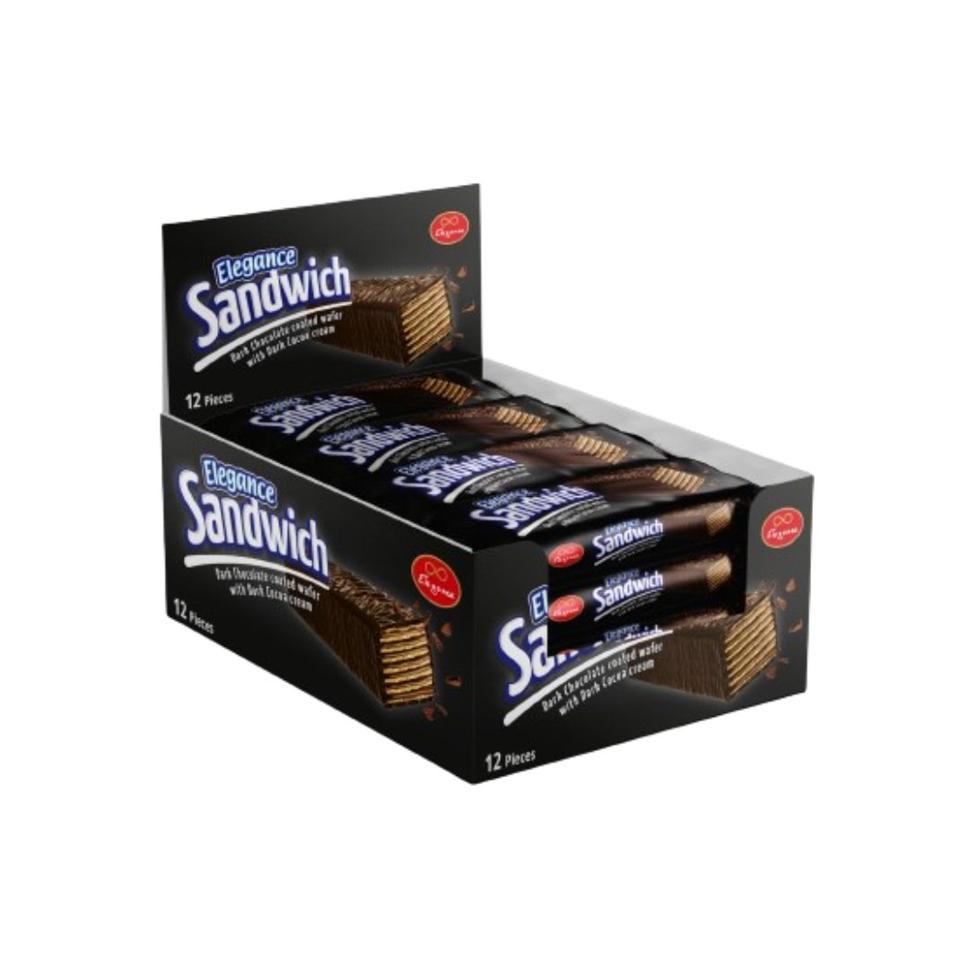 Elegance Wafer Sandwich Dark Chocolate (12ct) - Papaya Express
