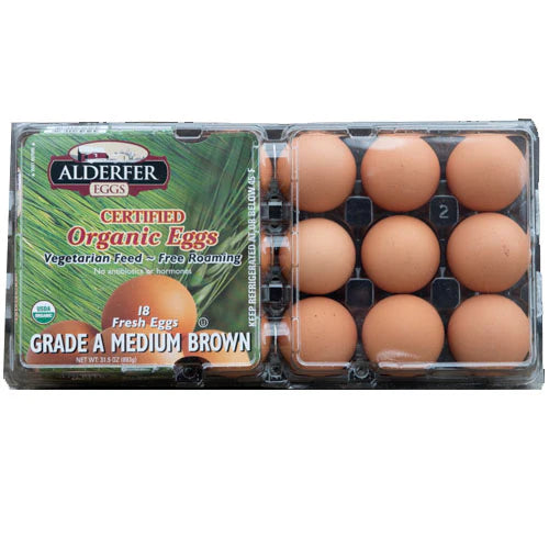 Aldefer Organic Brown Medium Eggs (18ct)