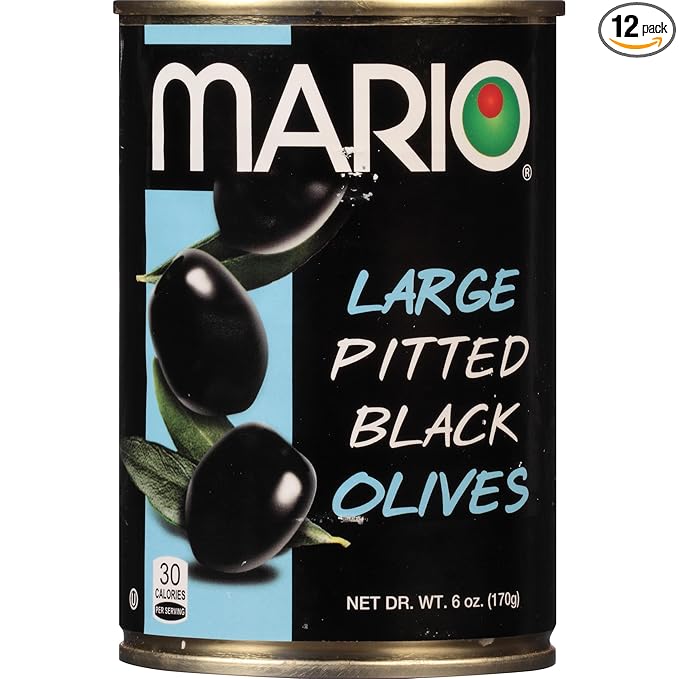 Mario Large Pitted Black Olives (6 oz) - Papaya Express