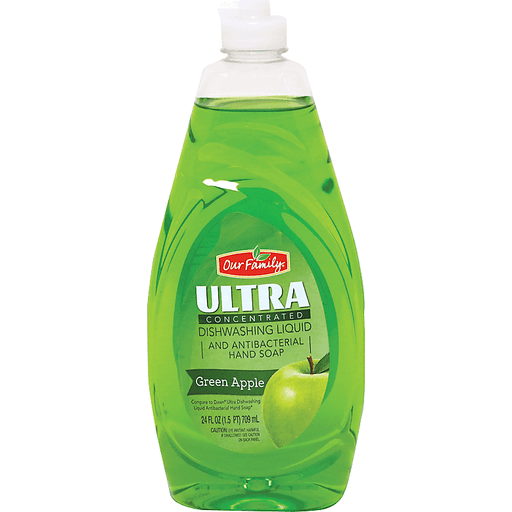 Our Family Green Apple Ultra Dish Soap (24oz) - Papaya Express