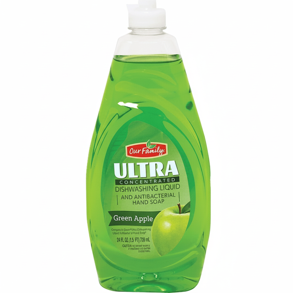 Our Family Green Apple Ultra Dish Soap (24oz) - Papaya Express