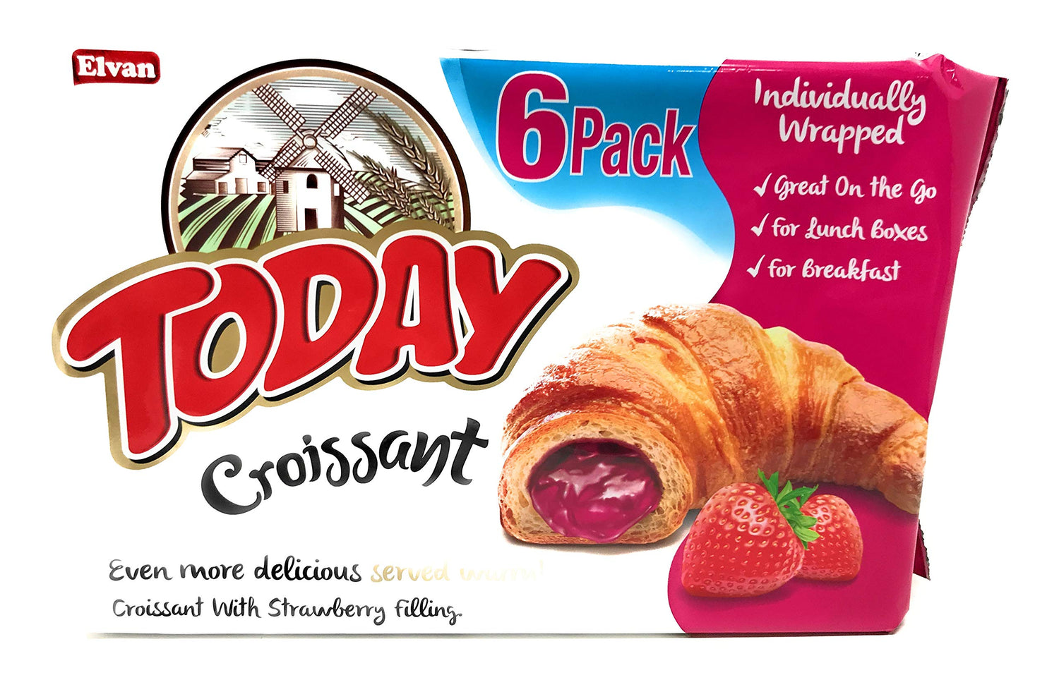 Today Croissant Strawberry filling (6pck)(9.52OZ) - Papaya Express