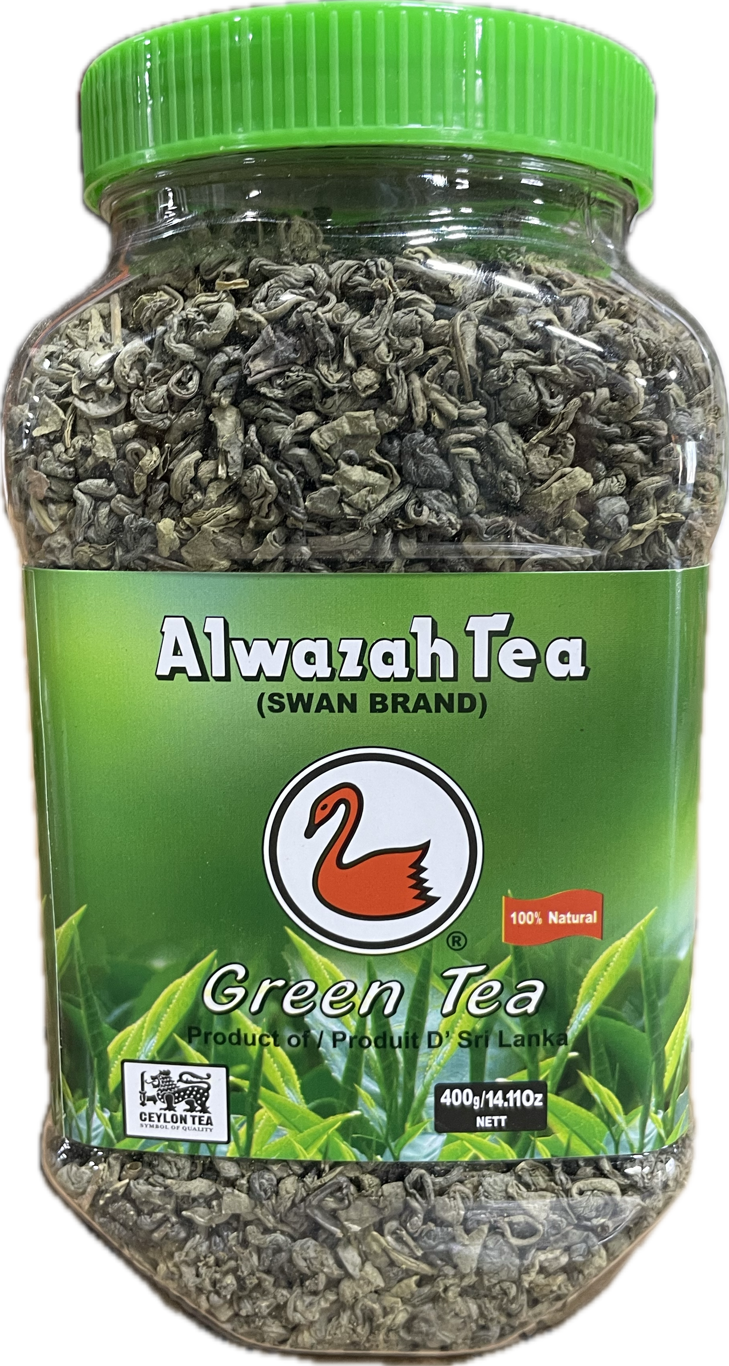 Alwazah Green Tea Loos Plastic Jar (400G) - Papaya Express