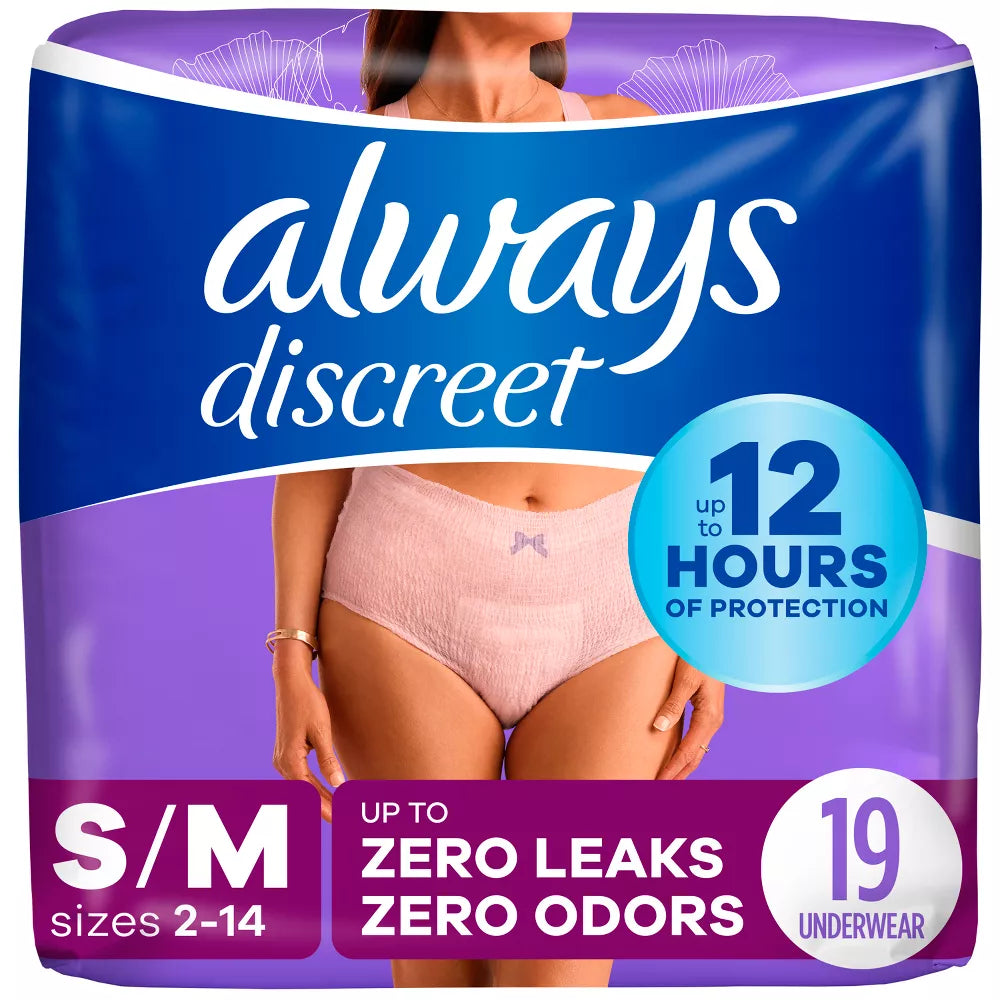 Always Discreet Adult Postpartum Incontinence Underwear for Women - Maximum Protection (19 Pads) - Papaya Express