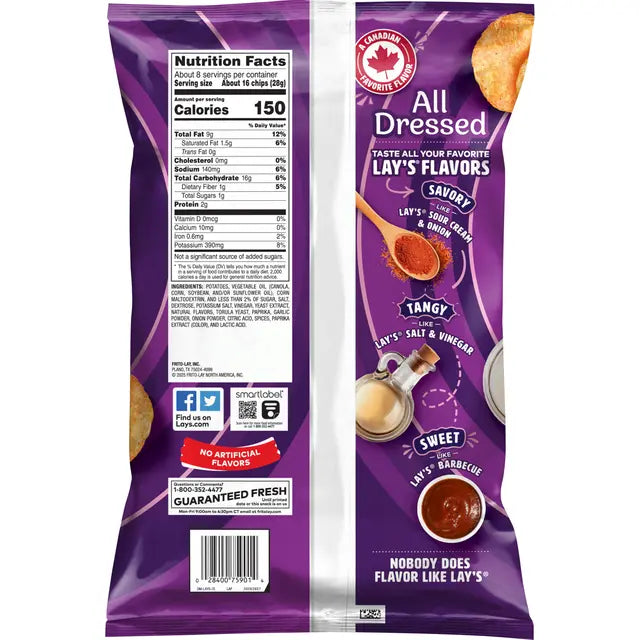 Lay's All Dressed Potato Chips (7.75 oz) - Papaya Express