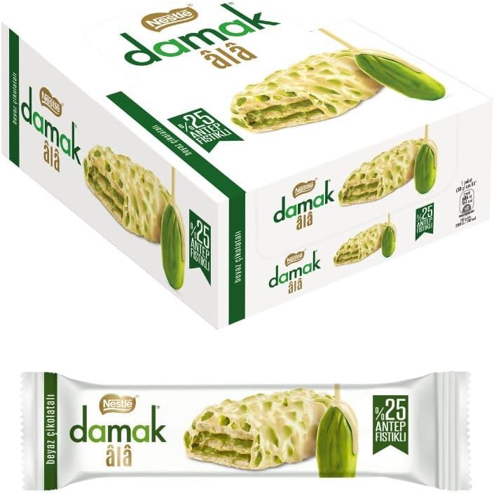 Damak White Chocolate With Pistachio (12 ct) - Papaya Express