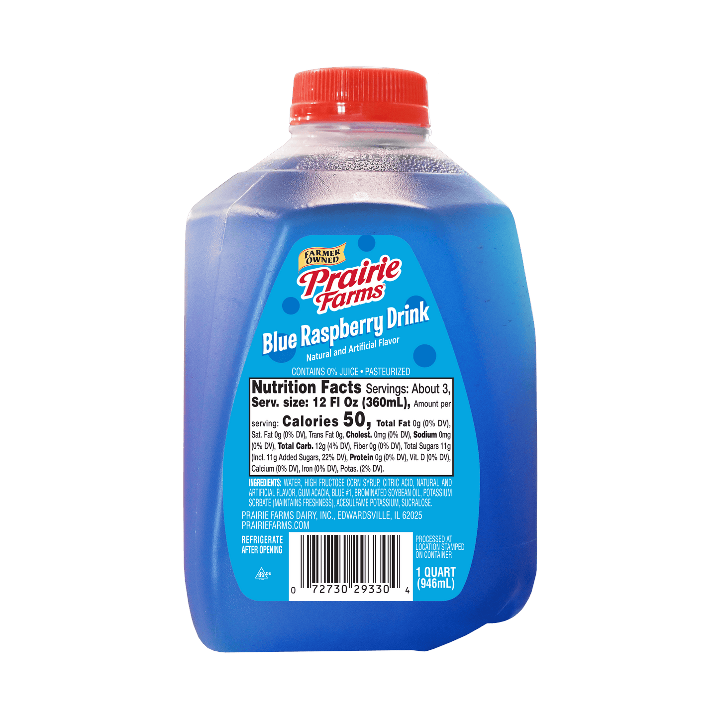 Prairie Farms Blue Raspberry Drink (1 Quart) - Papaya Express