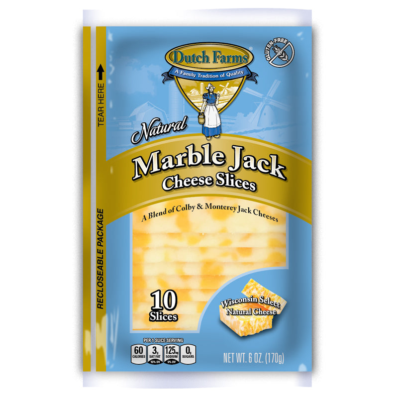 Dutch Farms Natural Marble Jack Cheese Slices (10ct) - Papaya Express