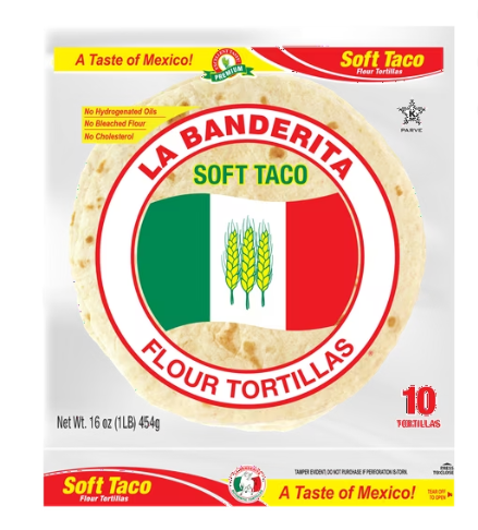 La Banderita Soft Taco Flour Tortillas, 16 oz, 10 Count - Papaya Express