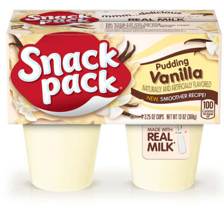 Snack Pack Vanilla Flavored Pudding, 4 ct Pudding Cups (13oz) - Papaya Express
