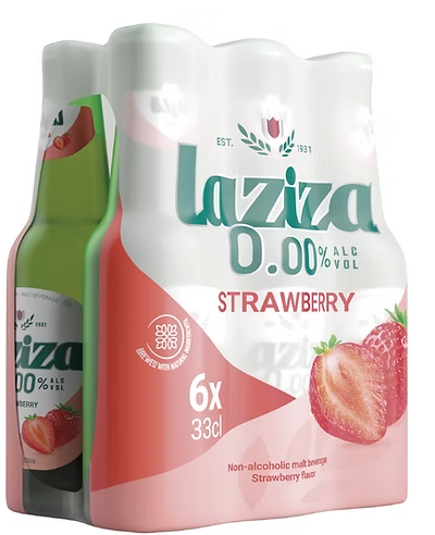 Laziza Non Alcoholic Drink- Strawberry (6 Pck) - Papaya Express
