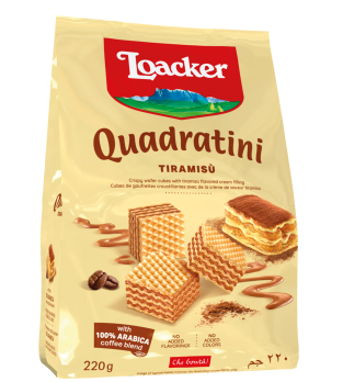 Loacker Quadratini Tiramisu Wafers Bag (220g) - Papaya Express