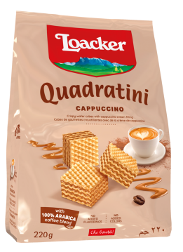 Loacker Quadratini Cappuccino Wafers Bag (220g) - Papaya Express