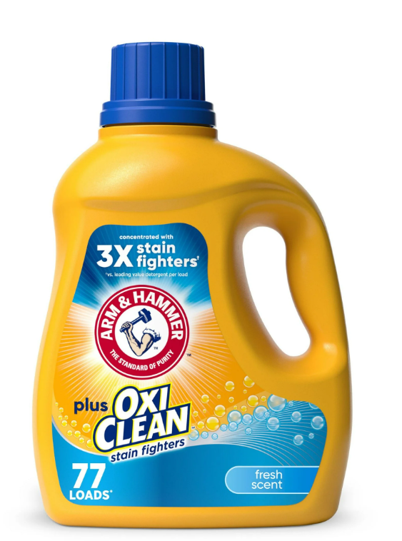 ARM & HAMMER Plus OxiClean Stain Fighters Liquid Laundry Detergent, Fresh Scent (77 Loads) - Papaya Express