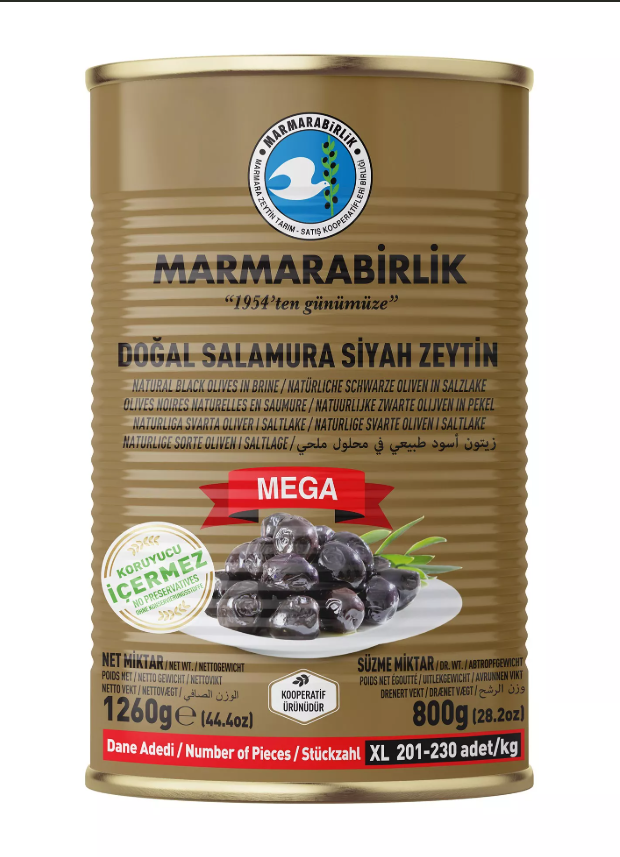 MARMARABİRLİK NATURAL BLACK OLIVES MEGA (800G) - Papaya Express