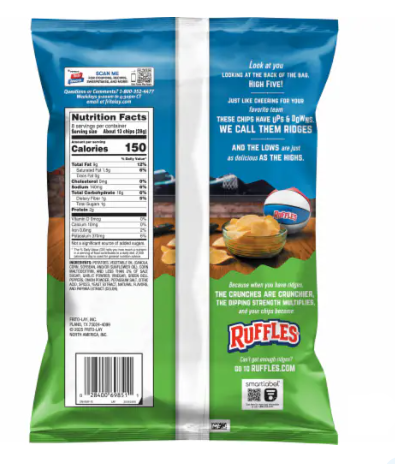 Ruffles Spicy Dill Pickle Flavored Potato Chips (8 oz) - Papaya Express