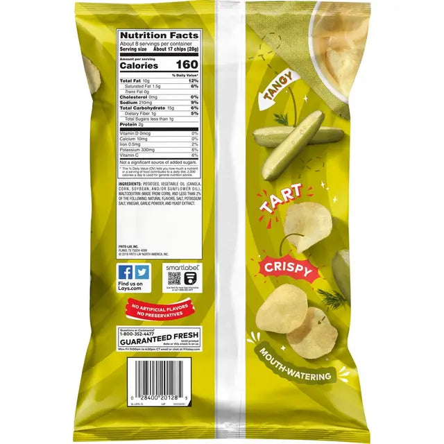 Lay's Dill Pickle Flavored Potato Chips (7.75 oz) - Papaya Express