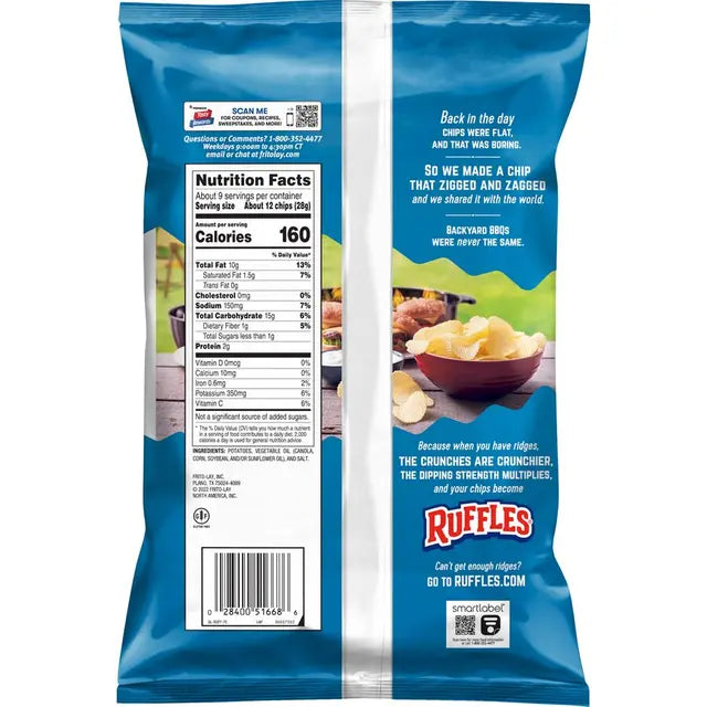 Ruffles Original Potato Chips (8.5 oz) - Papaya Express