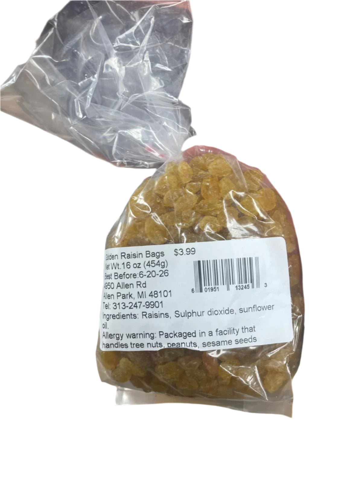 Golden Raisin Bag (16 oz) - Papaya Express