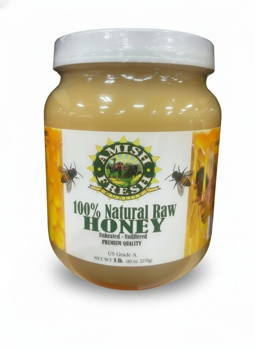 Amish Fresh Natural Raw Honey (5 lb.) - Papaya Express