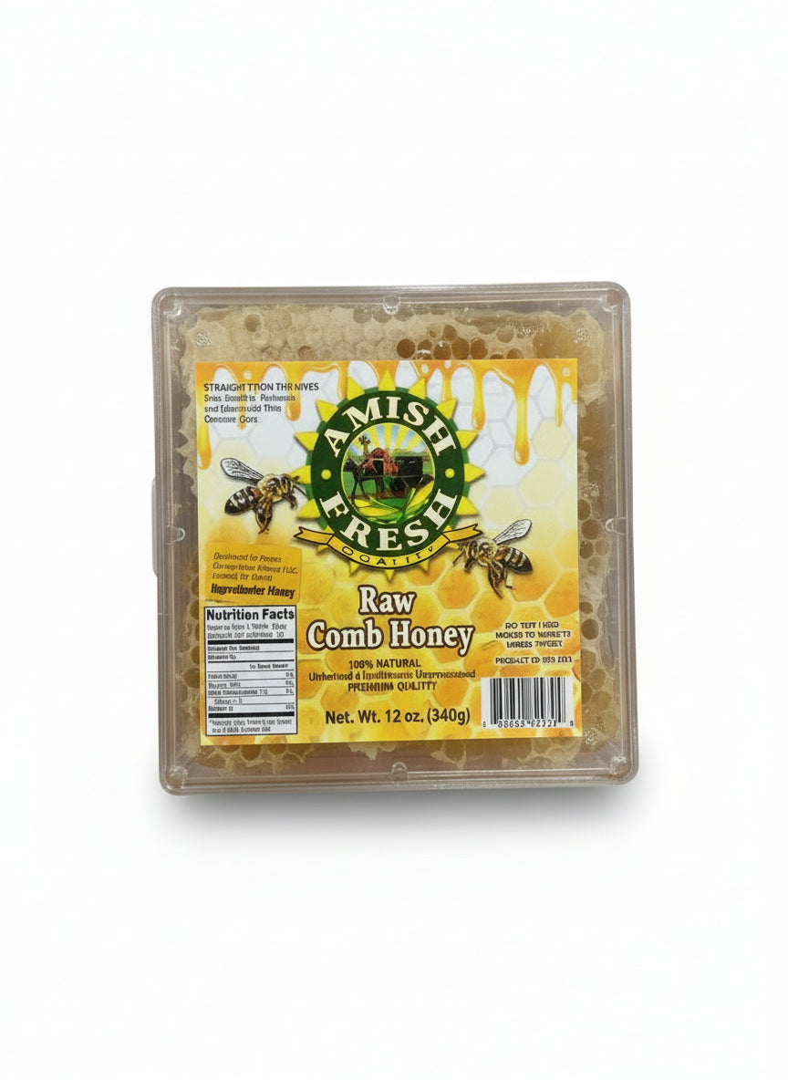 Amish Fresh Raw Comb Honey (12 oz) - Papaya Express