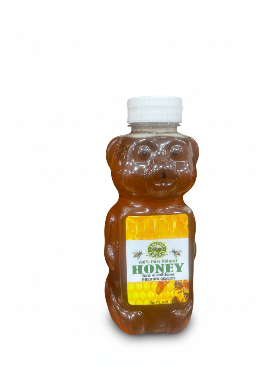 Amish Fresh Pure Natural Honey Raw & Unfiltered Teddy Bear Bottle (24oz) - Papaya Express