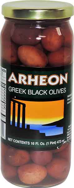 Arheon Greek Black Olives (16 oz) - Papaya Express