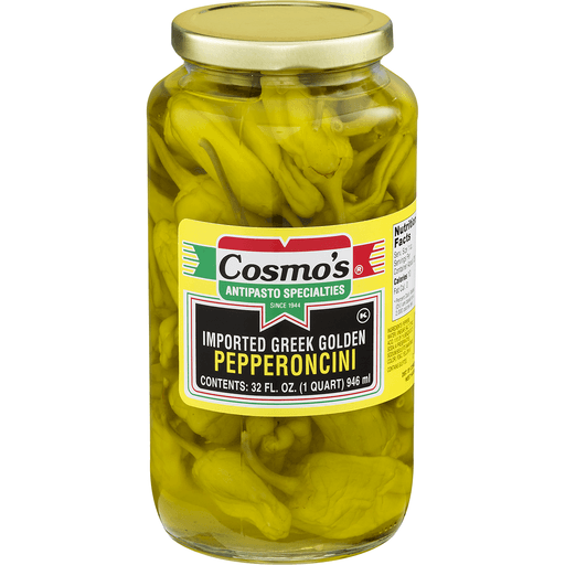Cosmo's Imported Greek Golden Pepperoncini (32 oz) - Papaya Express