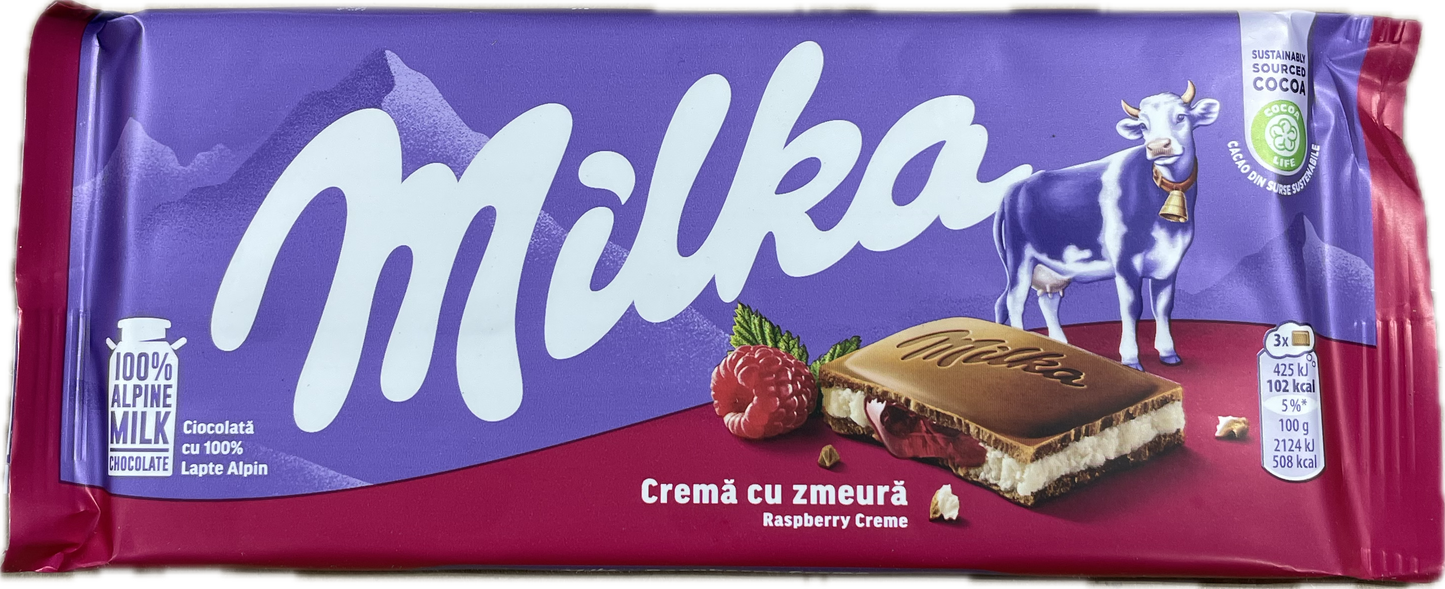 MILKA RASPBERRY CREAM (100G) - Papaya Express