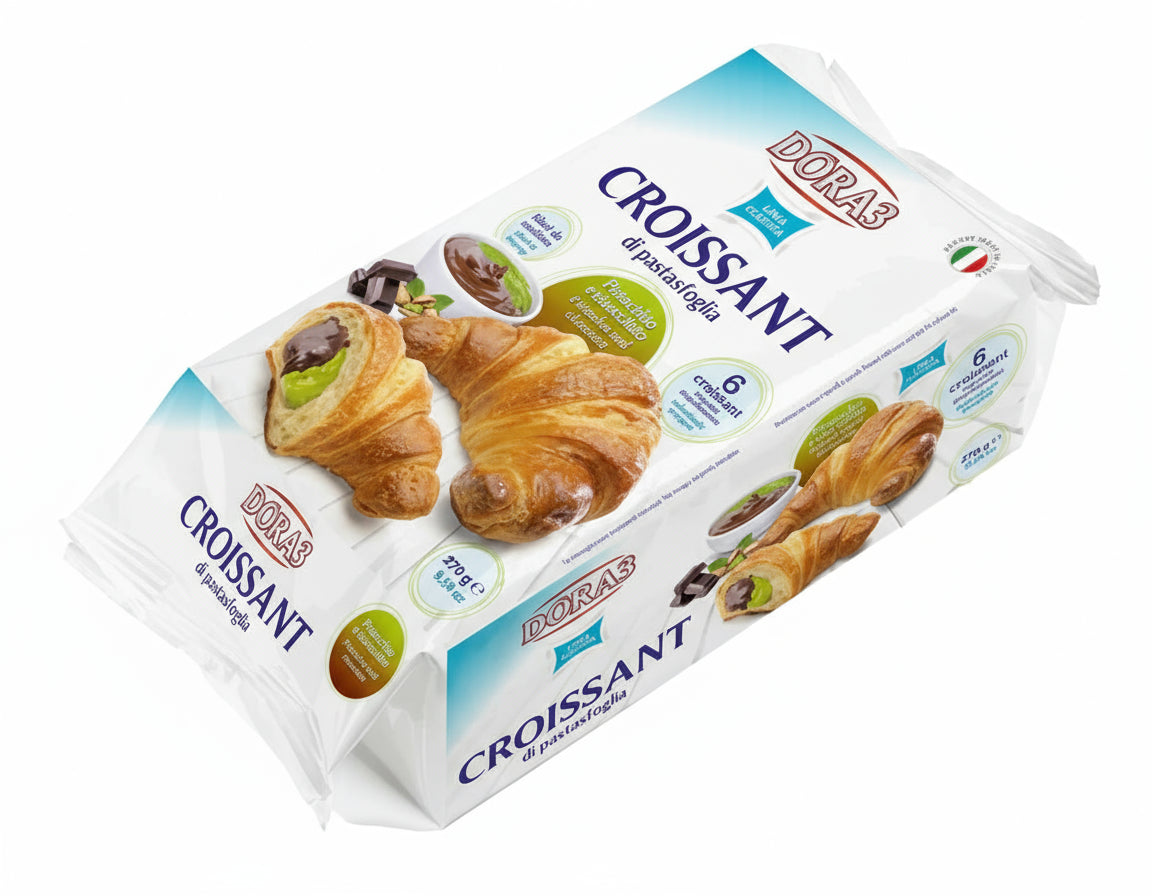 Dora3 Croissant Pistachio & Chocolate filling (6CT) - Papaya Express