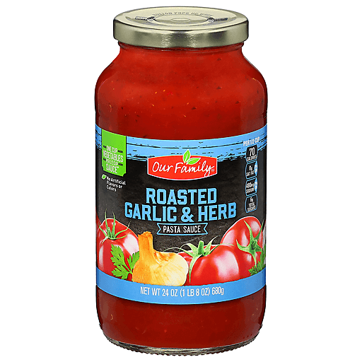 Our Family Roasted Garlic & Herbs Pasta Sauce (24 oz) - Papaya Express