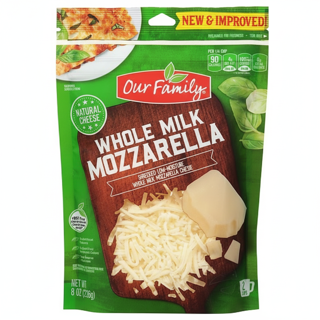 Our Family Shredded Mozzarella Cheese (8 oz) - Papaya Express