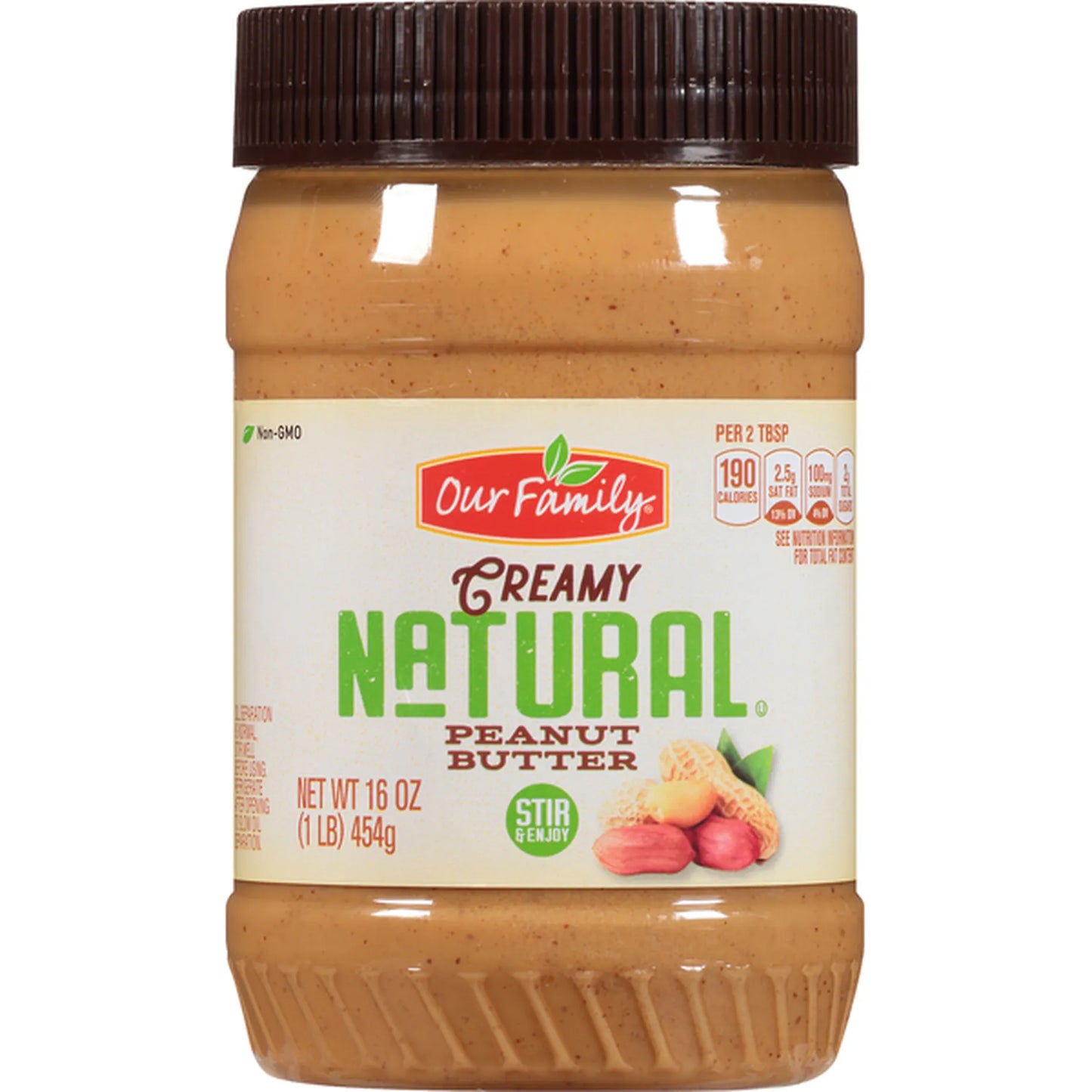 Our Family Peanut Butter Natural Creamy (16 oz) - Papaya Express