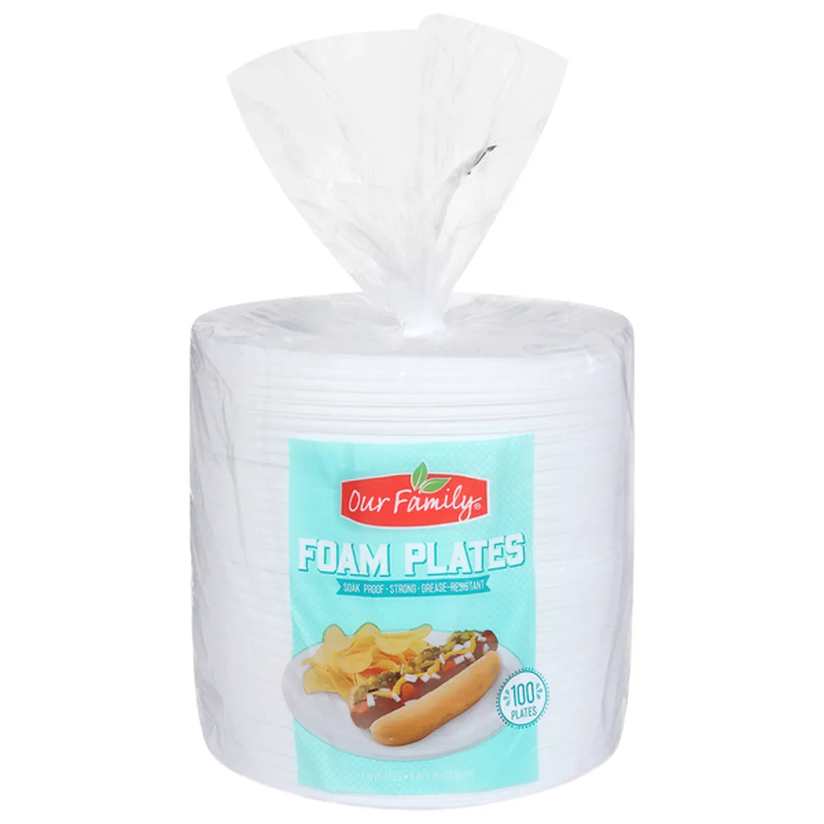 Our Family Foam Plates (100 Plates) - Papaya Express