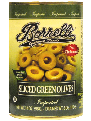 Borrelli Sliced Green Olives (6 oz) - Papaya Express