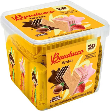 Bauducco Chocolate Hazelnut & Strawberry Wafers (20 ct) - Papaya Express