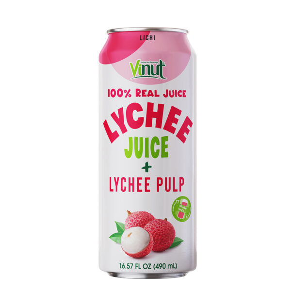 Vinut Lychee Juice + Lychee Pulp (490ml) - Papaya Express