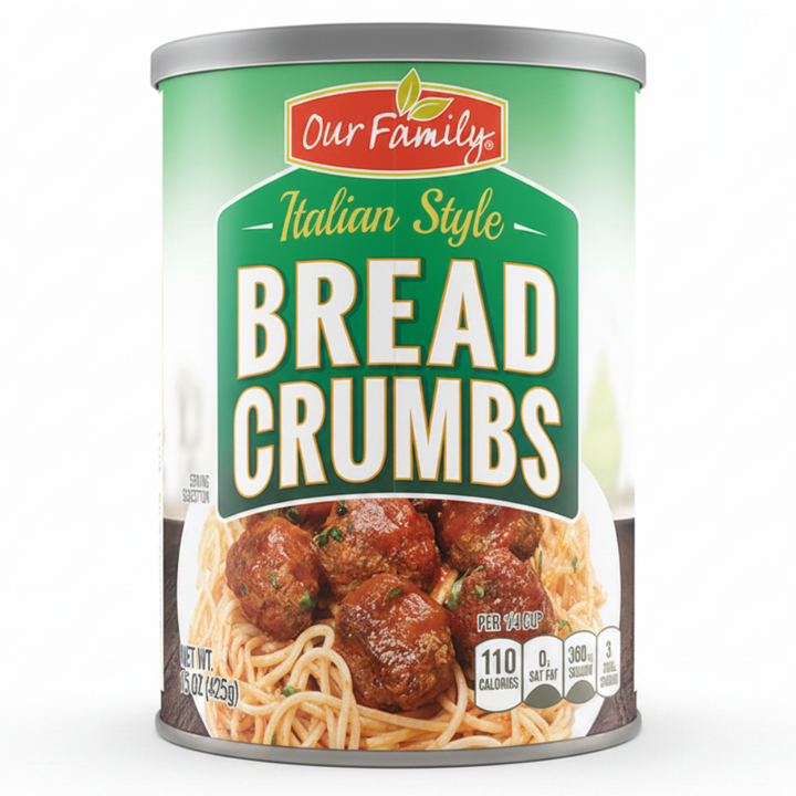 Our Family Italian Style Bread Crumbs (15 Oz) - Papaya Express
