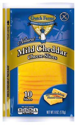 Dutch Farms Mild Cheddar Cheese Slices (10CT)