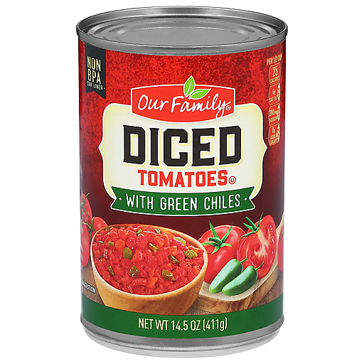 Our Family Diced Tomatoes W/ Green Chiles (14.5 oz)